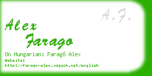 alex farago business card
