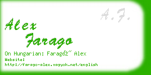 alex farago business card